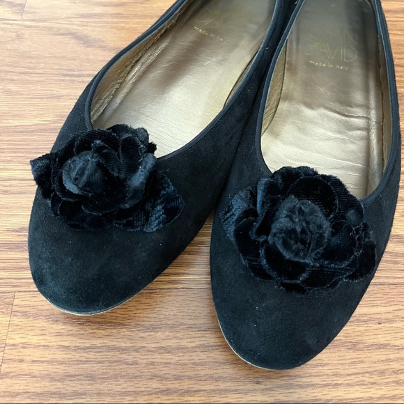 Joan & David Velvet Suede Flower Ballet Flat - Picture 2 of 12
